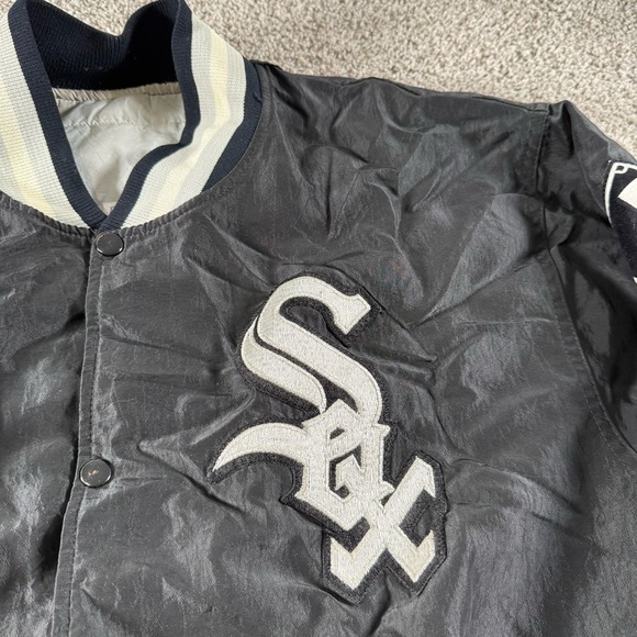 Vintage 90s Chicago White Sox Starter Jacker Mens XL Streetwear Hip Hop USA Made - Picture 3 of 13